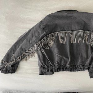 Free People Denim Fringe jacket